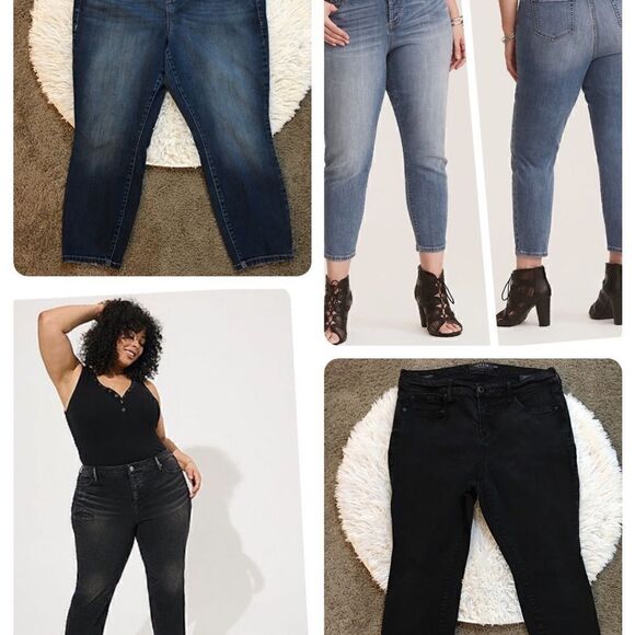 2 PAIR TORRID HIGH WAIST ANOVE ANKLE SKINNY BUNDLE - Picture 1 of 11